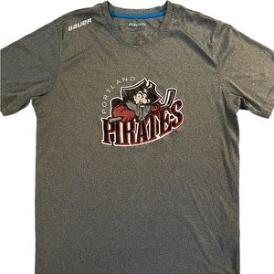 Vintage Portland Pirates Hockey Bauer Workout Shirt Size M